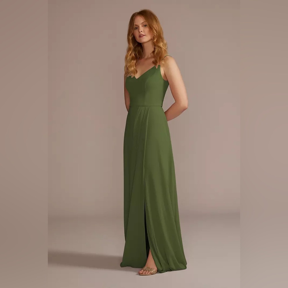 David’s Bridal Chiffon Spaghetti Strap Dress